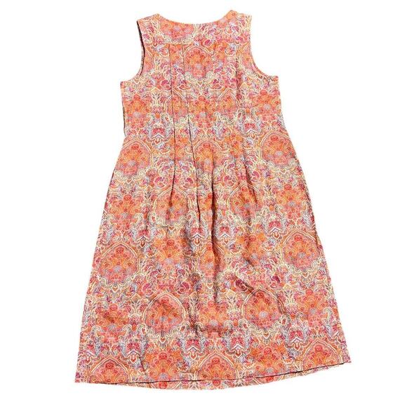 J. Jill Love Linen Paisley Printed Sleeveless Midi Dress Pockets Size Small Boho - Picture 3 of 8
